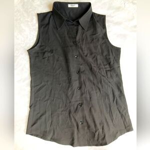 Zeagoo Women's Sleeveless Lightweight Button Down Shirt Blouse Black Size S